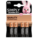 DURACELL SIMPLY AA Batterien/ 4 Stück pro Packung
